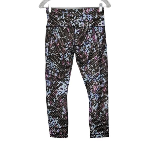 Lululemon Run: Top Speed Full-On Luxtreme Abstract Polka Dot Crop Leggings Sz 6 - Picture 2 of 9